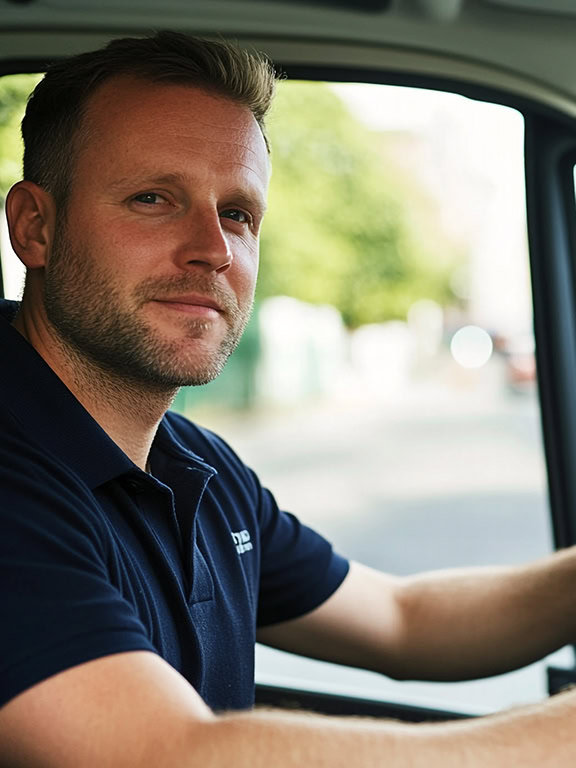 mover driving a van in Balham London