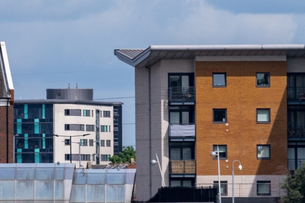 Cropped image of modern homes