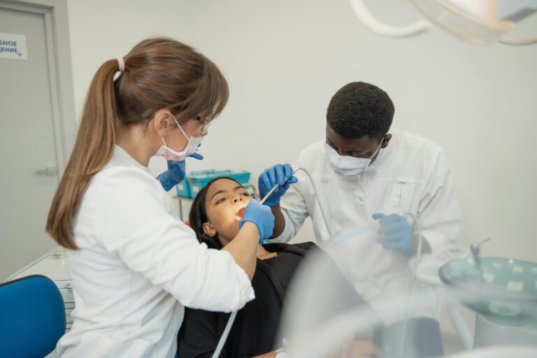 A patient and dentists in a dental clinic in the concept of 'top services and amenities in Balham'.